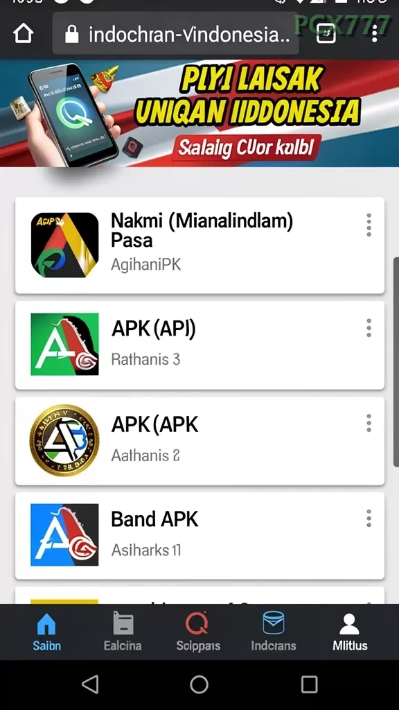 Cuplikan layar HOKI777 — menu navigasi