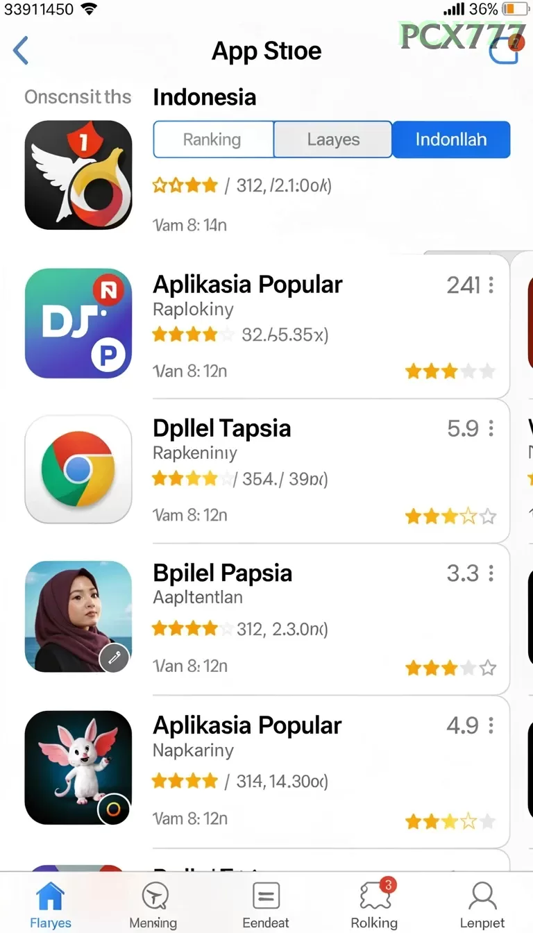Cuplikan layar JKTWIN — menu navigasi